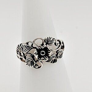 Vintage Silver Leaves & Vines Size 6.75 - Sterling Flower Ring